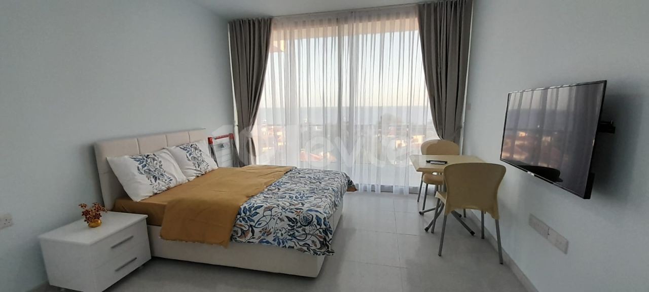 Fully furnished studio flat for RENT with sea view in Iskele Boğaz