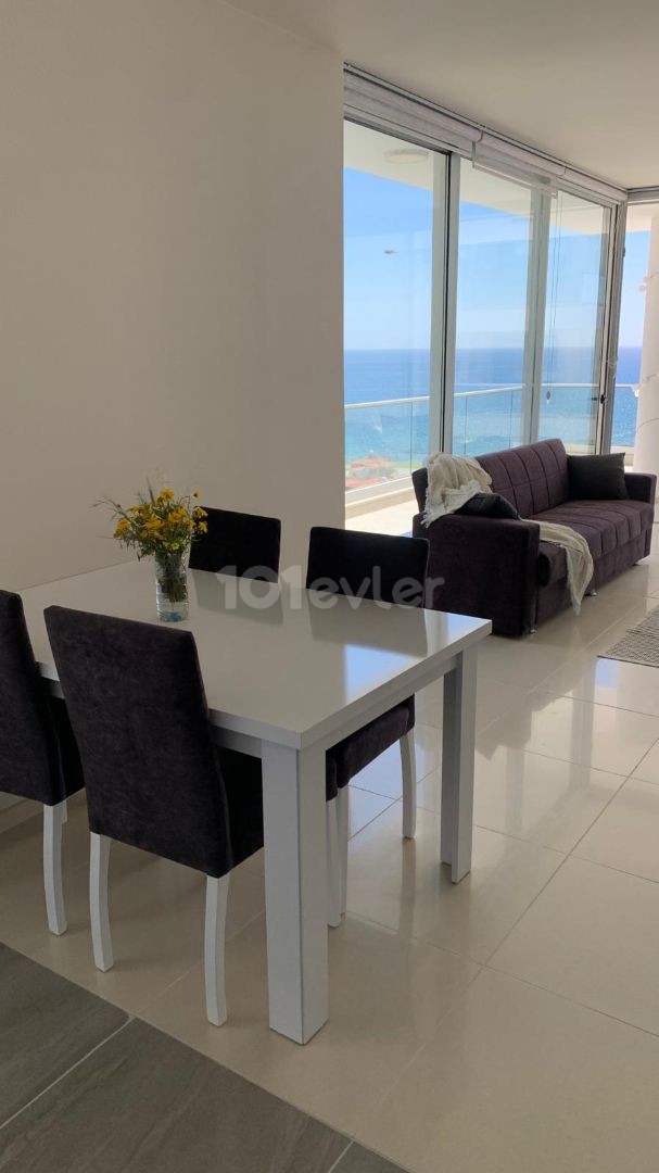 Fully furnished 2+1 flat for rent with sea view in Iskele Bogaz