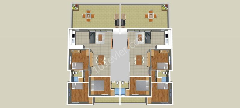 3 Bedroom Flat with Wide Balcony at K. Kaymakli