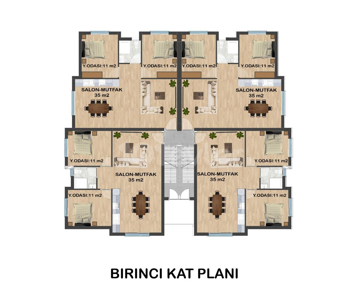 Iskele  2+1 فروش 400 متری دریا