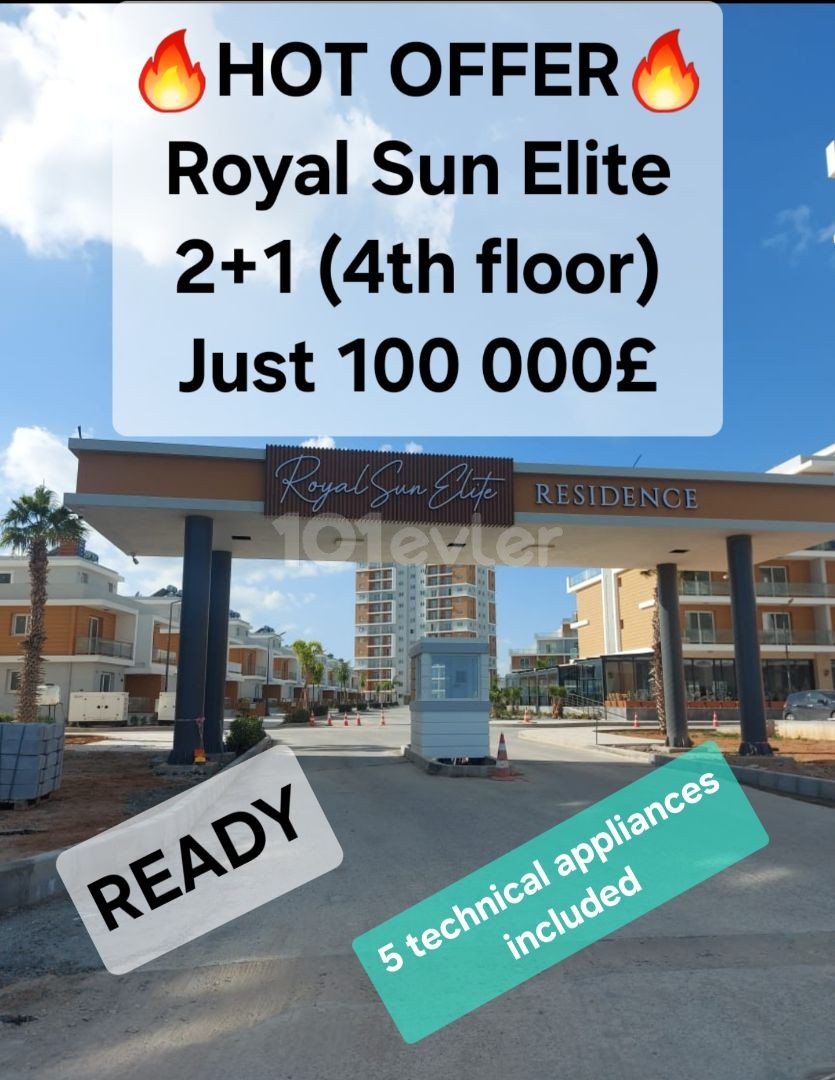 🔥 Gelegenheitswohnung 🔥 Royal Sun Elite. 2+1 Luxuswohnung. Inklusive 5 Haushaltsgeräten