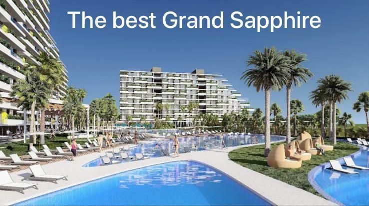 Grand Sapphire. Blok F.. 1+1 luks daire..Taksit plani mev.cut.DENIZ MANZARALI