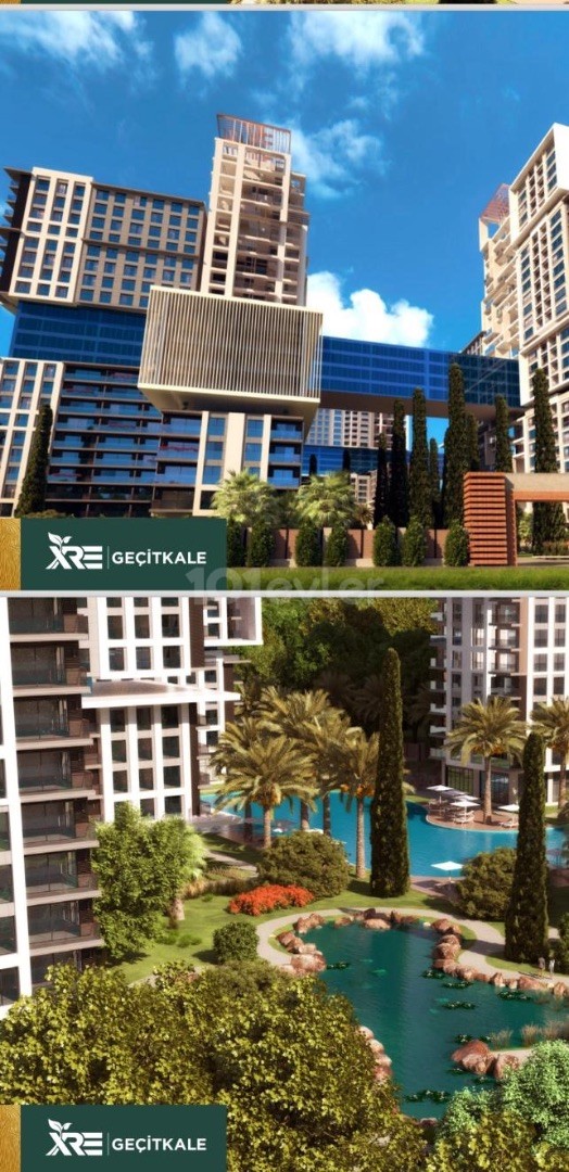 1+1 FLAT IN FAMAGUSTA/GEÇITKALE, 130 m2 WITH GUARANTEE, FLAT IN PROJECT PHASE FOR SALE..0533 859 21 66