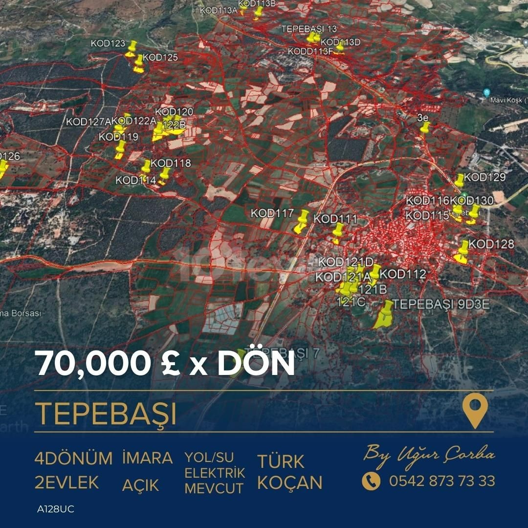 قیمت زمین سرمایه گذاری TEPEBAŞI قابل از دست دادن نیست