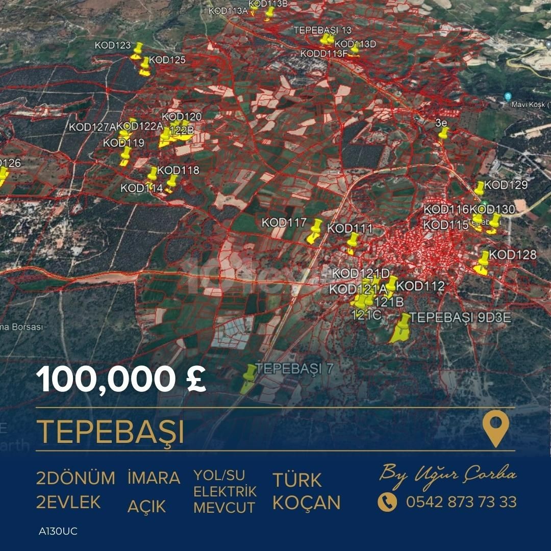 قیمت زمین سرمایه گذاری TEPEBAŞI قابل از دست دادن نیست