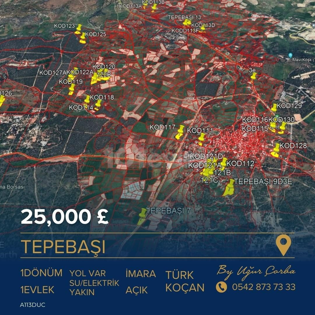 قیمت زمین سرمایه گذاری TEPEBAŞI قابل از دست دادن نیست