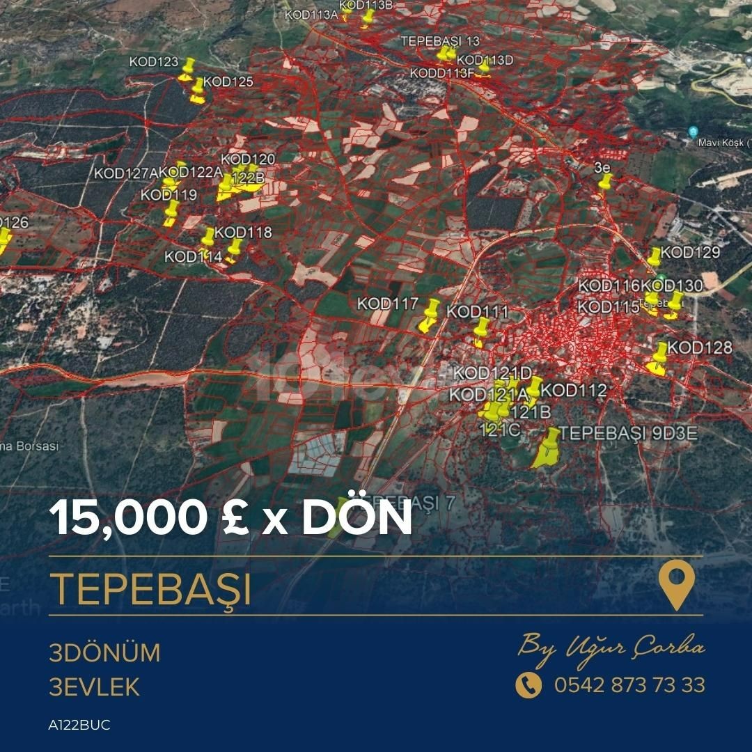 قیمت زمین سرمایه گذاری TEPEBAŞI قابل از دست دادن نیست