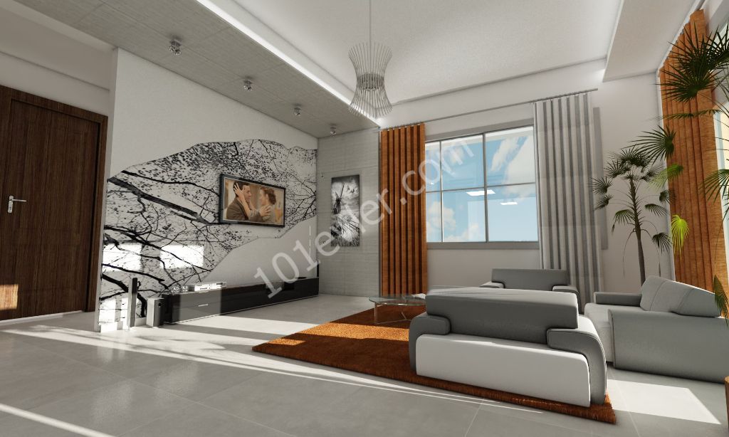 Lefkoşa-K.Kaymaklı Domuzcular Burnu Bölgesinde Asansörlü 80 m2 Net Penthouse Daireler