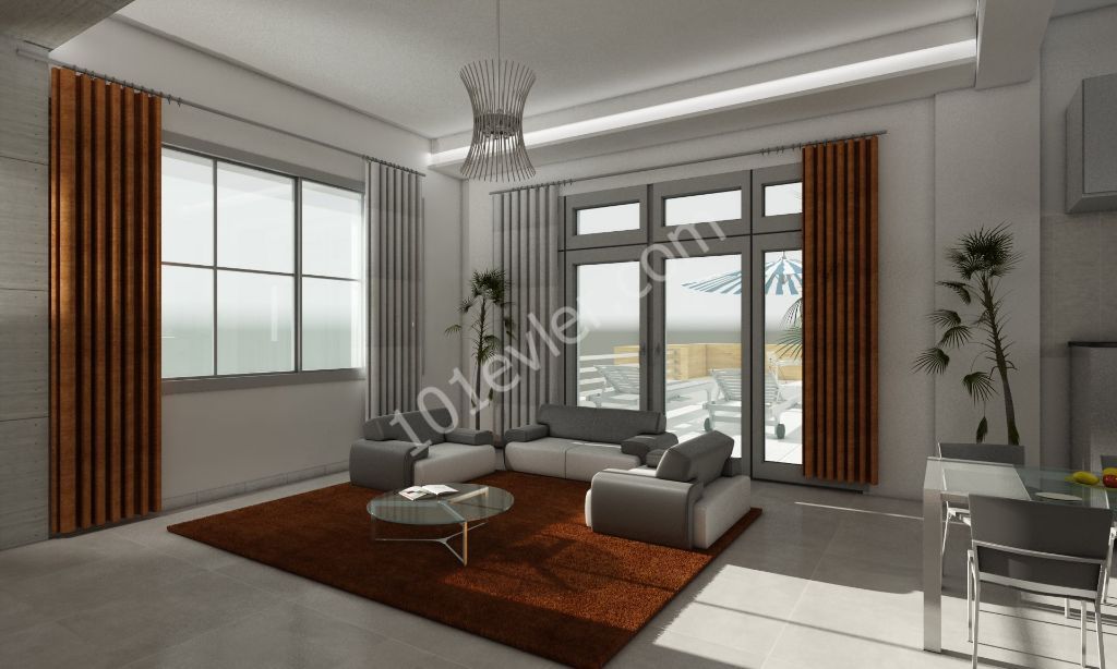 Lefkoşa-K.Kaymaklı Domuzcular Burnu Bölgesinde Asansörlü 80 m2 Net Penthouse Daireler