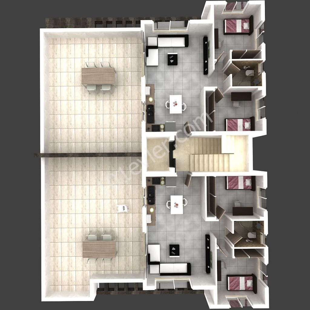 Nicosia-K.80 m2 Net Penthouse Apartments With Elevator in Kaymaklı Piggies Cape District ** 