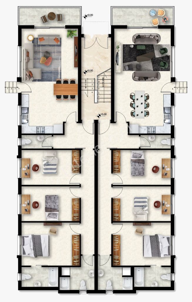 MITREELI HAS A TOTAL OF 2 FLOORS, 4 APARTMENTS WITH GARDEN OR TERRACE APARTMENTS ** 