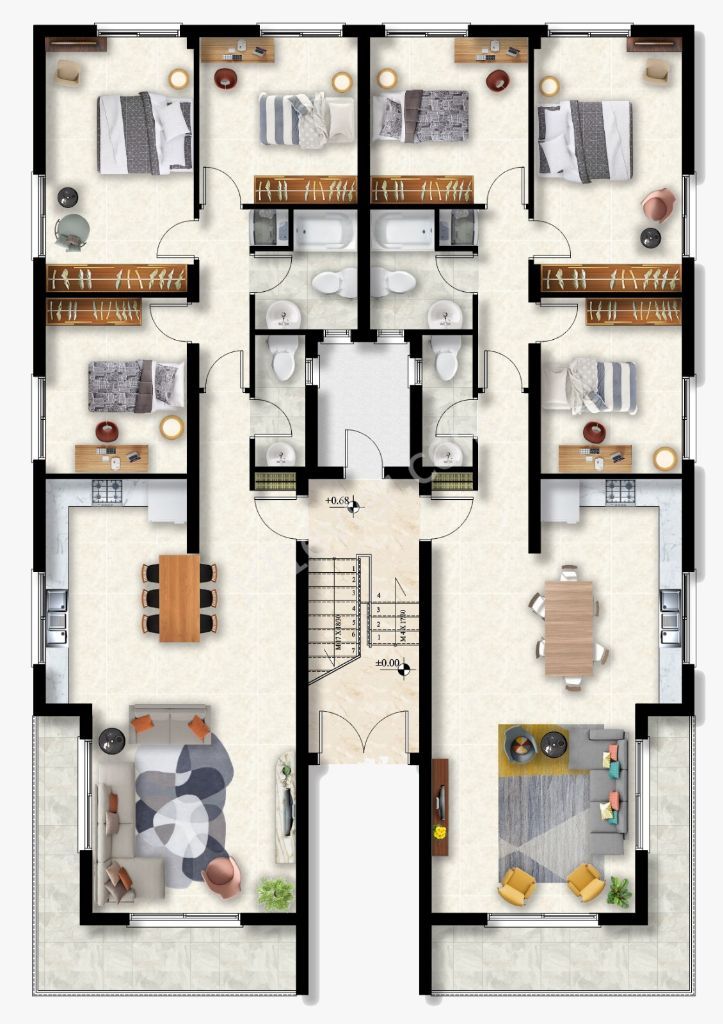 2-STÖCKIGE APARTMENTS MIT GARTEN UND TERRASSE AUF DEM GELÄNDE VON GEHRUNG YESILILADA ** 