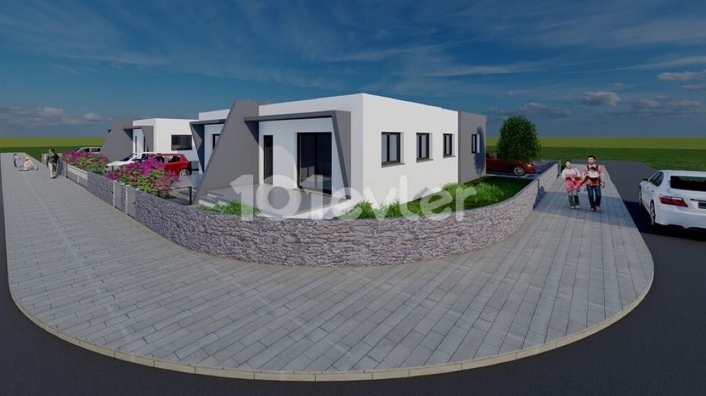 DETACHED HOUSES OF 100M2 WITH 2 BEDROOMS IN A REGION WHERE YOU CAN LIVE PEACEFULLY IN A SINGLE-STOREY GARDEN IN ALAYKÖY ** 