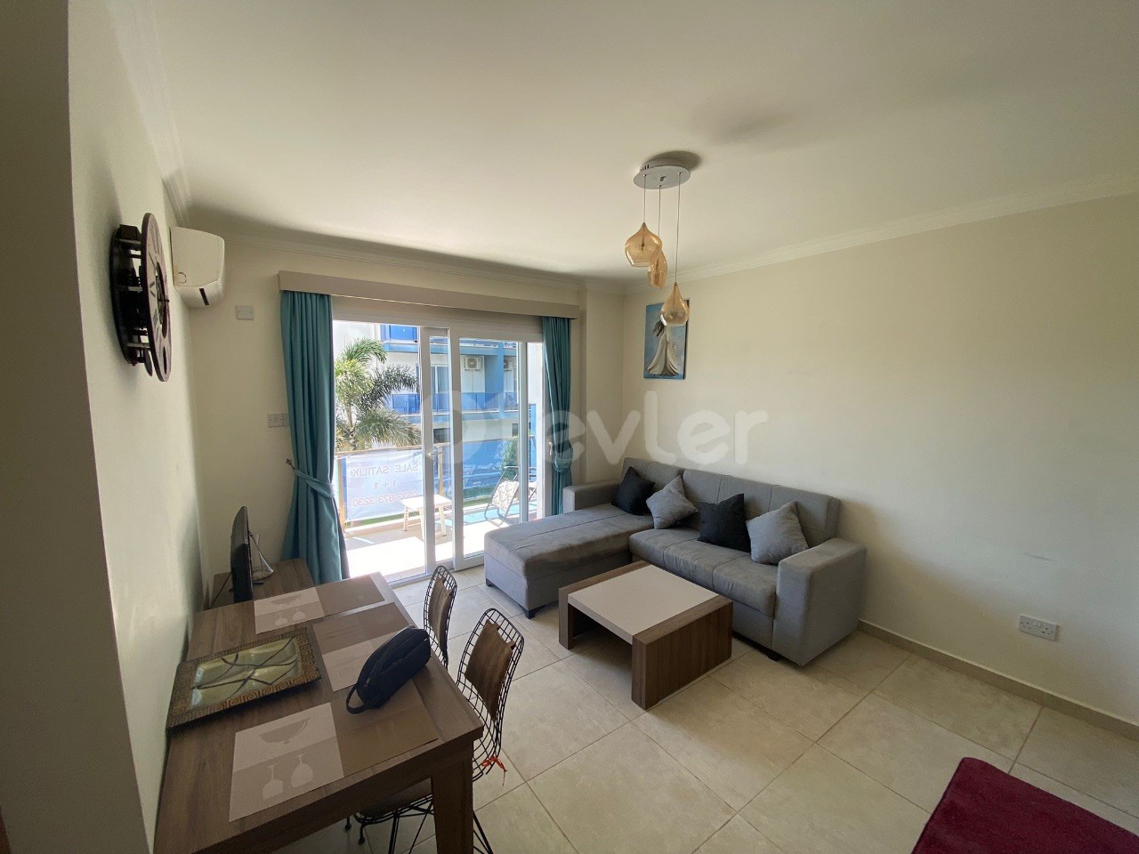 1+1 Fully Furnished Apartment with Shared Pool in Iskele Long Beach Poseidon, 100 Meters Walking Distance to the Beach