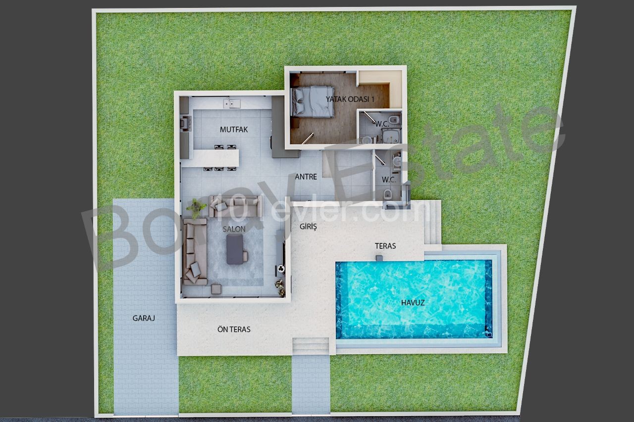 4+1 New detached villas for sale in Çatalköy district of Kyrenia; ** 