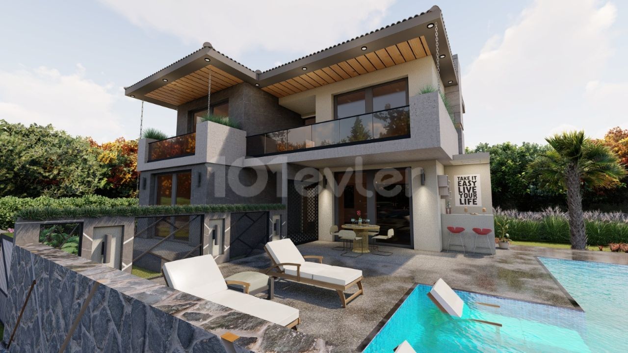 Ultra luxury 4+1 villa with mountain and sea views in Kyrenia