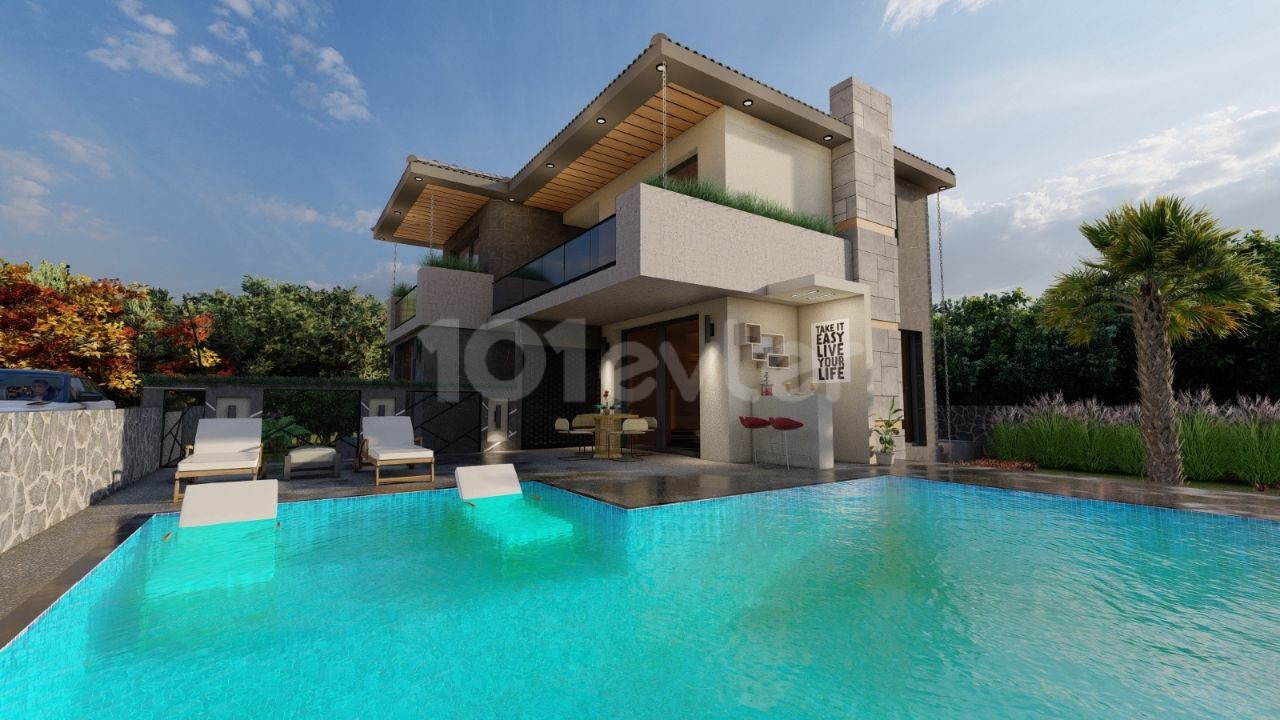 Ultra luxury 4+1 villa with mountain and sea views in Kyrenia