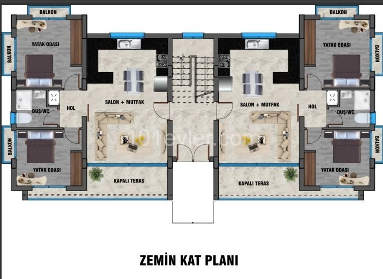 ALSANCAK'DA 2 YATAK ODALI SATILIK DAİRE