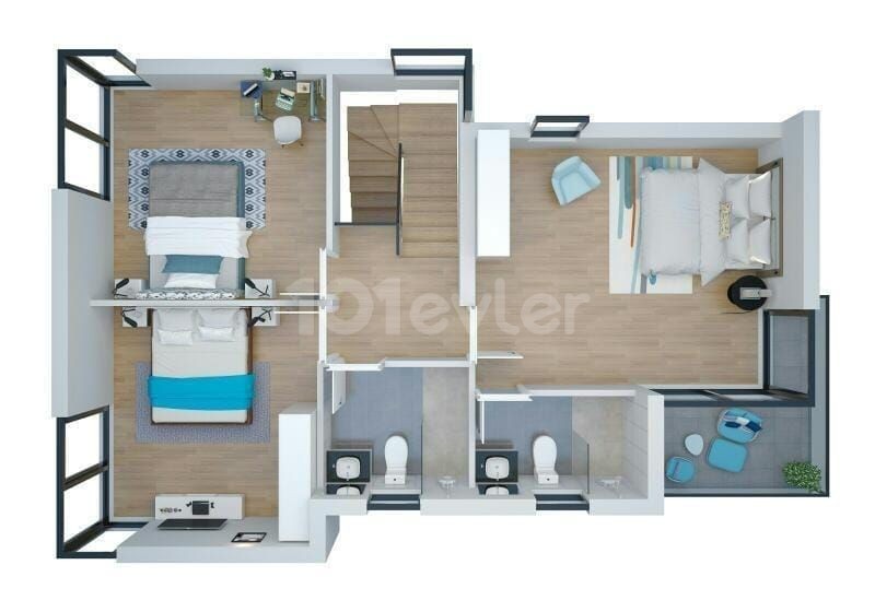 3 BEDROOM LUXURY VİLLA WITH PRİVATESWIMMING POOL IN ALSANCAK.