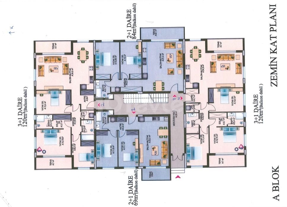 GİRNE ALSANCAKTA 2+1  PROJE AŞAMASINDA SATILIK DAİRE