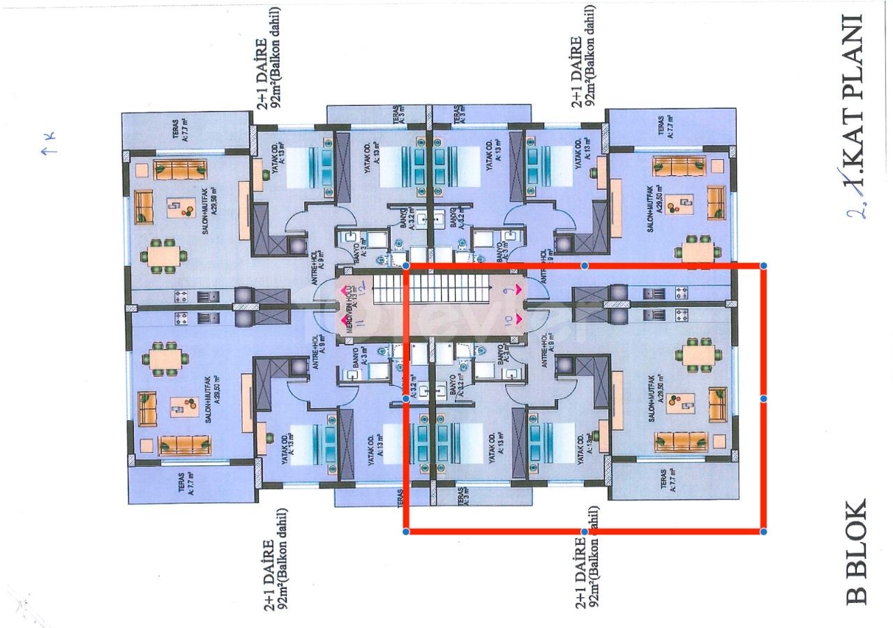 GIRNE ALSANCAKATA 2+1 PENTHAUSE-WOHNUNG ZU VERKAUFEN