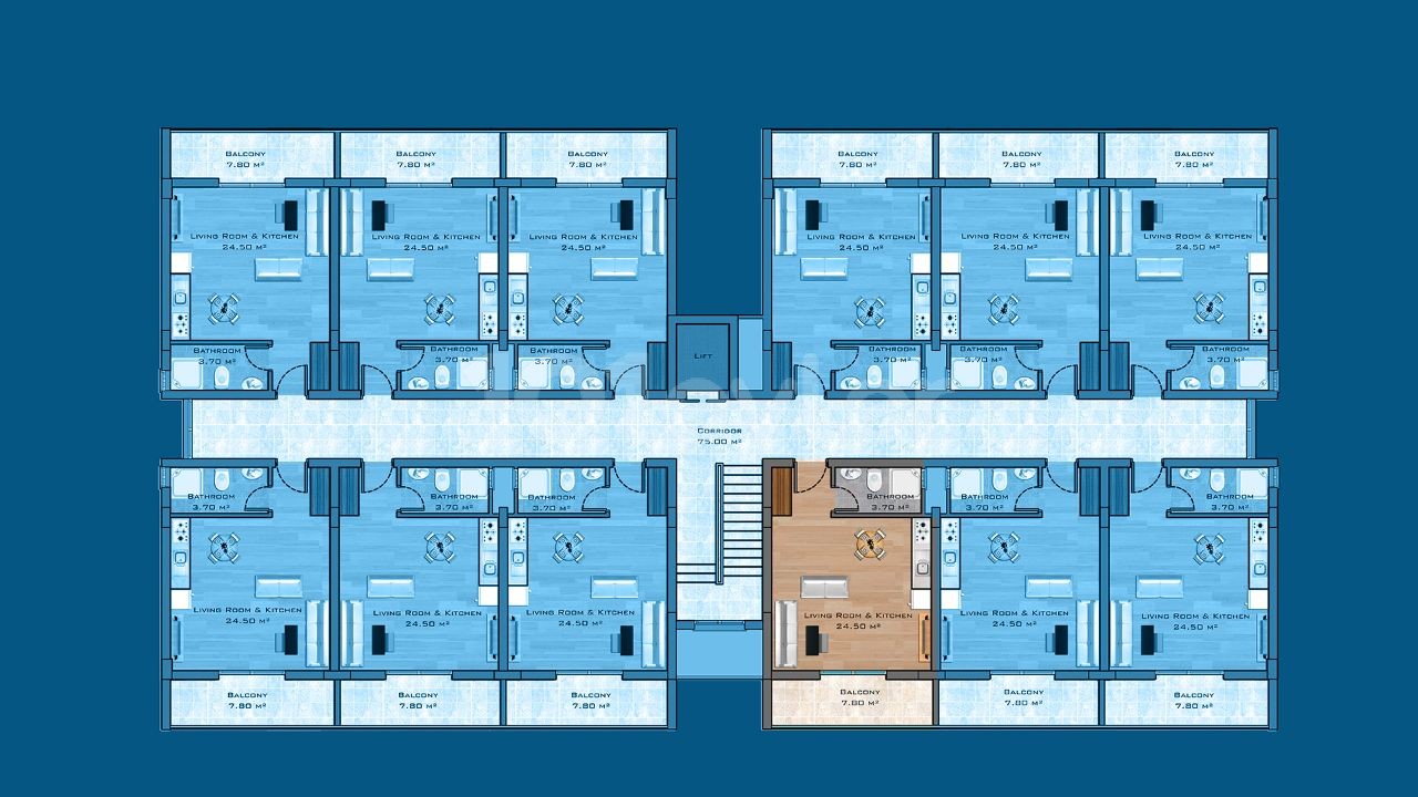 квартира 1+0 в Royal SUN ELITE