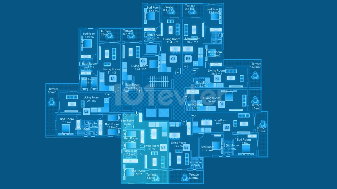 آپارتمان 2+1 در Цезарь Резорт