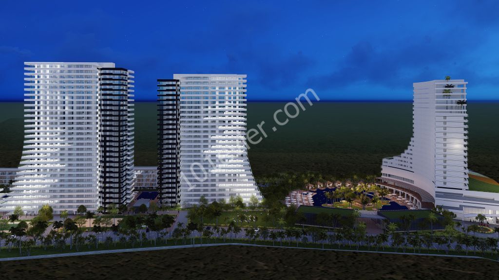 kıbrıs longbeachte,yeni projede satılık 1+0 rezidans daireler