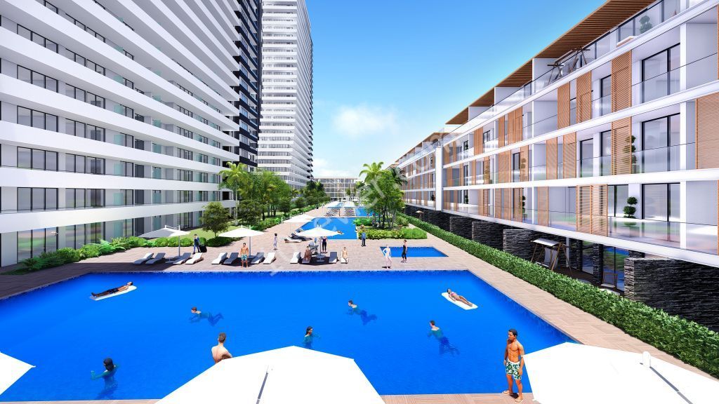 kıbrıs longbeachte,yeni projede satılık 1+0 rezidans daireler