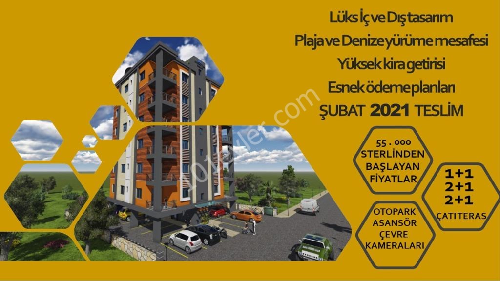 1+1 Apartments for Sale in Iskele Longbeach Habibe Çetin 05338547005 ** 