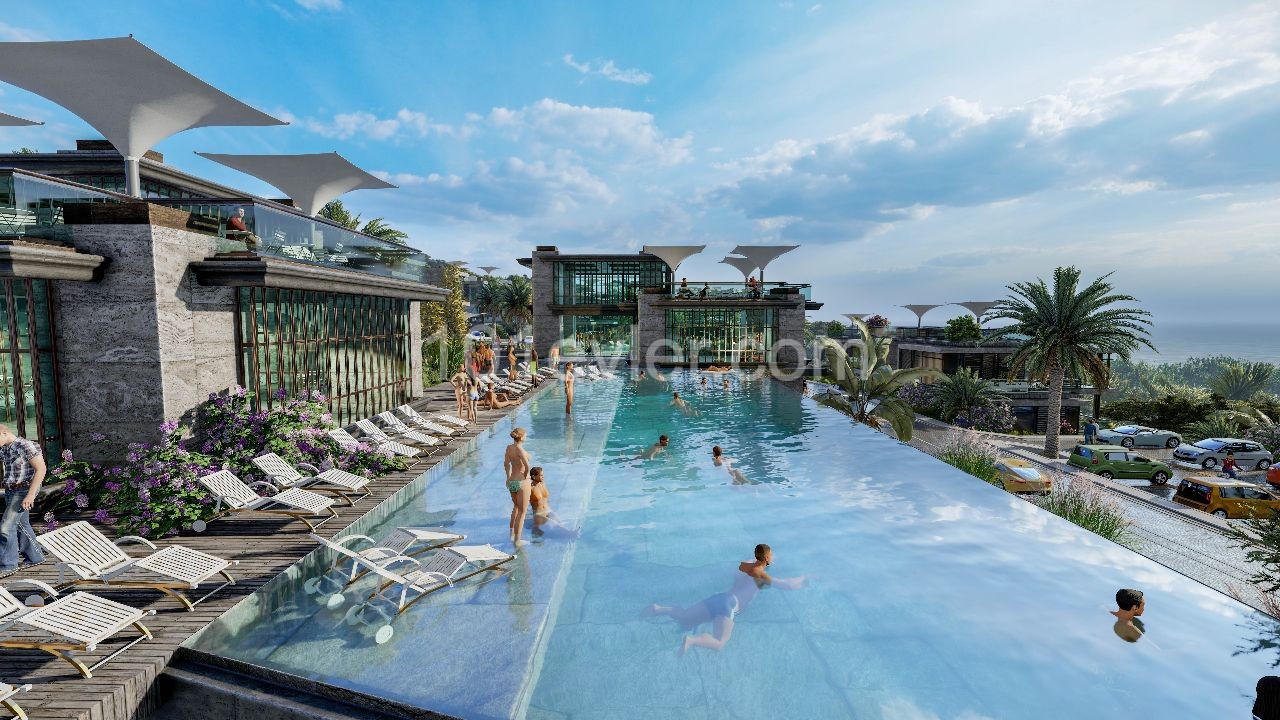 3+1 Villen zum Verkauf mit luxuriösem Privatpool mit Meer -, Marina-und Bergblick in Yenierenköy Habibe Cetin 05338547005 ** 