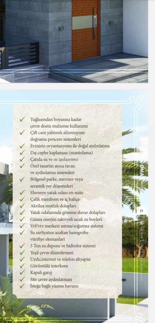 Girne Ozanköy'de full eşyalı, 3 yatak odalı kiralık Modern Villa