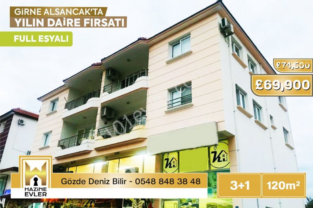 Kıbrıs Girne Alsancakta Satılık 3+1 Eşyalı Daire