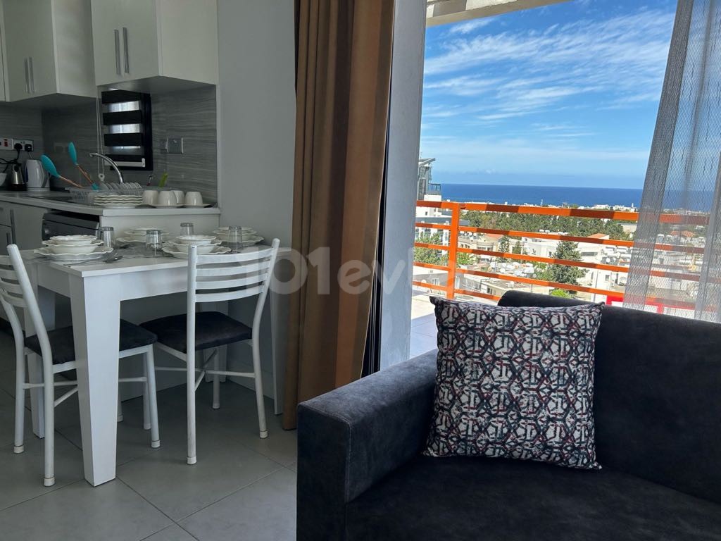 Kyrenia Center Daily Rental 1+1 Penthouse with Sea View