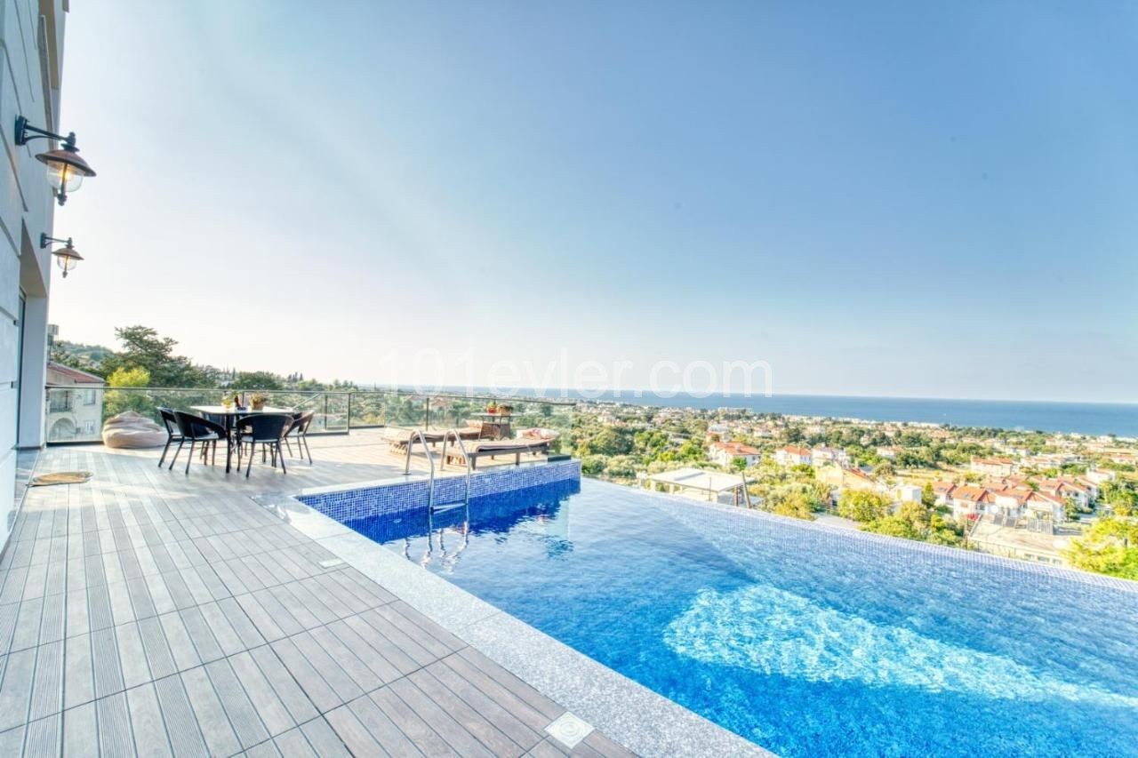 Kyrenia Lapta ist auch super Luxus, infinity Pool Villa mit herrlichem Blick zum Verkauf. ** 