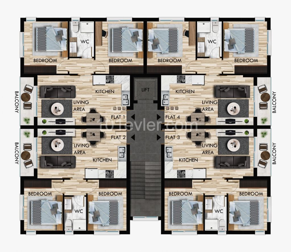 2+1 Daireler Satilik- Famagusta - City Mall