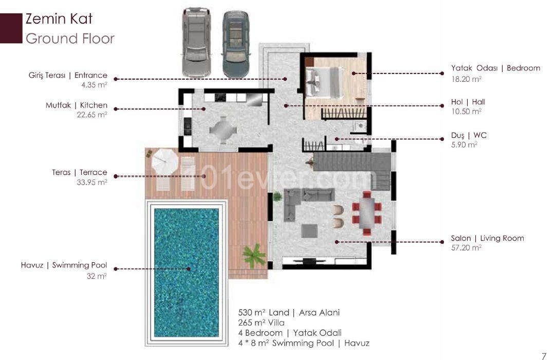 Villa with pool, designed with MODERN architecture. ** 