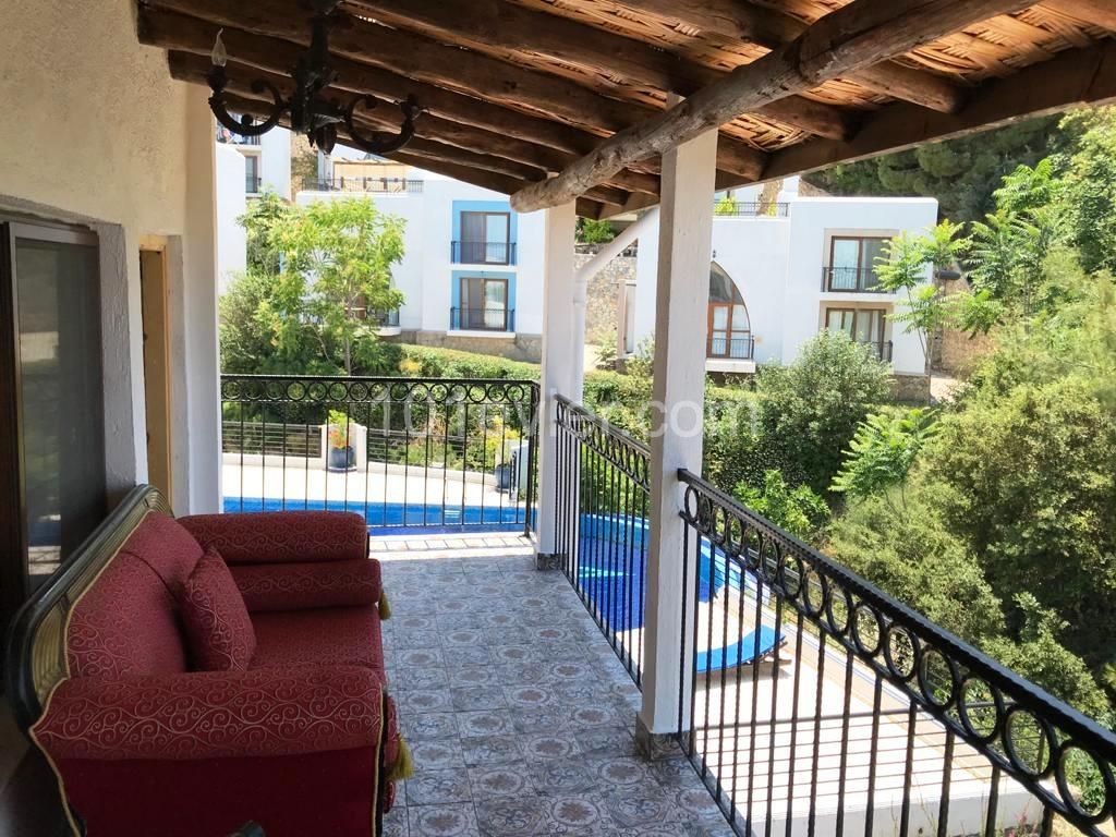 3+1 Duplex Apartment for Rent with a Terrace with Jacuzzi, On a Site with a Sports Area with an Authentic Architectural Communal Pool at the Foot of the Karmi Mountain! ** 