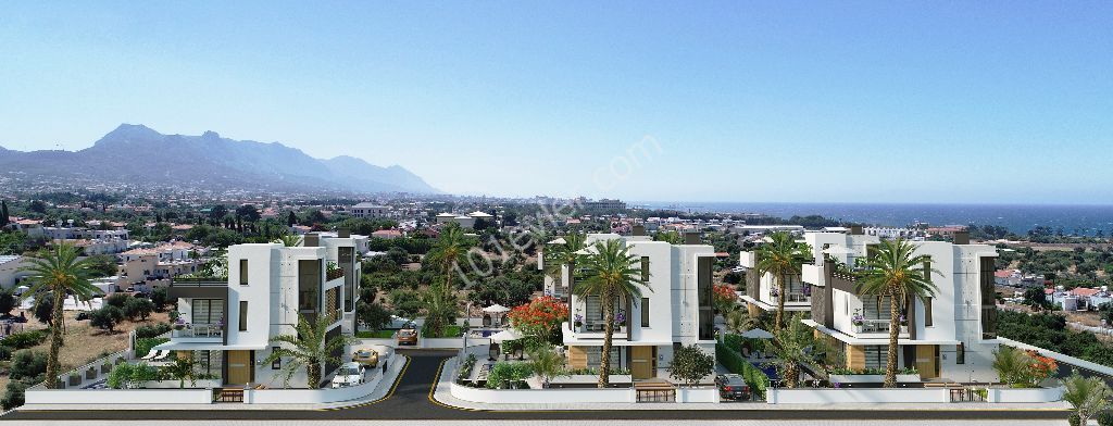 4+1 Villas with Mountain-Sea View, Super Quality -Turkish Title Deed-Pool in Çatalköy 299,000Stg.! ** 