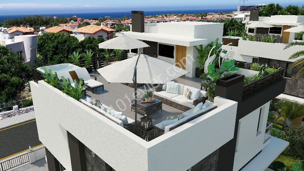 4+1 Villas with Mountain-Sea View, Super Quality -Turkish Title Deed-Pool in Çatalköy 299,000Stg.! ** 