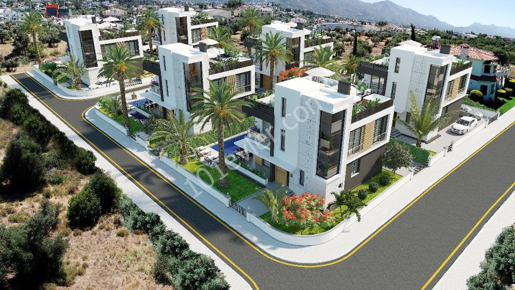 4+1 Villas with Mountain-Sea View, Super Quality -Turkish Title Deed-Pool in Çatalköy 299,000Stg.! ** 