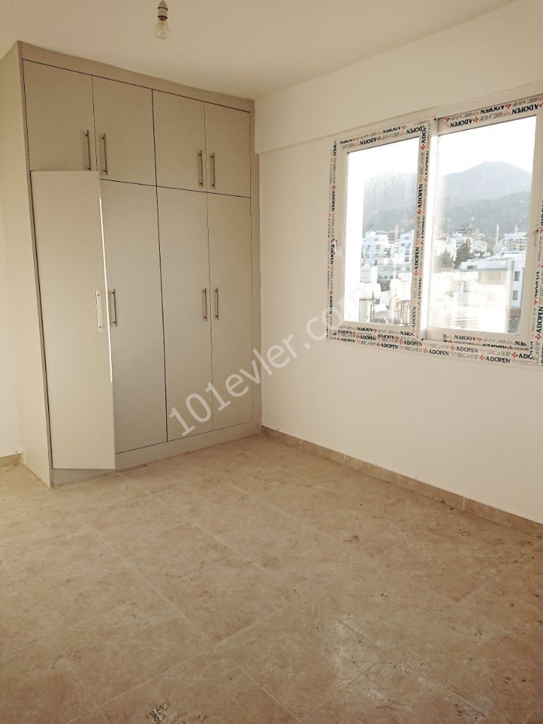 A Spacious 3 + 1 Apartment for Rent with a view of the Mountains and the Sea in a New Elevator Building in the Center of Kyrenia! **  ** 