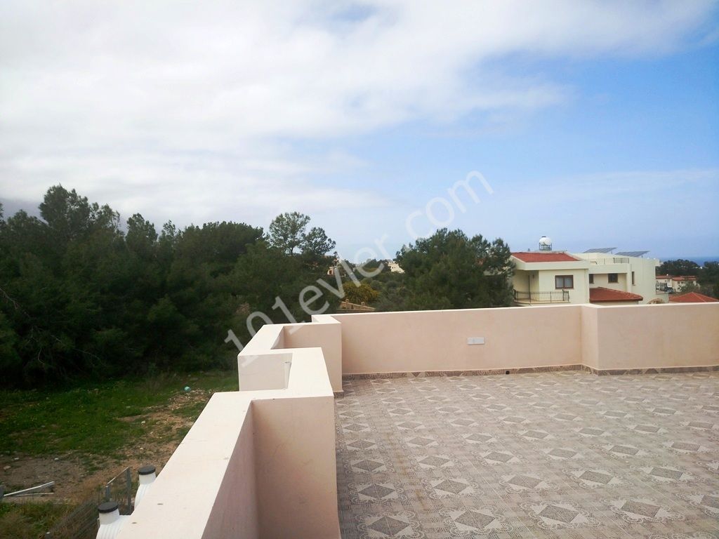 2 + 1 ZERO Furnished Apartment with Private Terrace with Mountain and Sea Views FOR SALE in Karaoglanoglu ** 