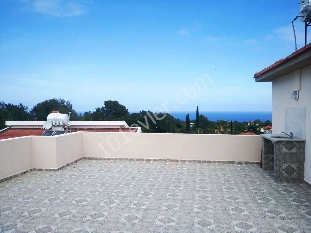 2 + 1 ZERO Furnished Apartment with Private Terrace with Mountain and Sea Views FOR SALE in Karaoglanoglu ** 