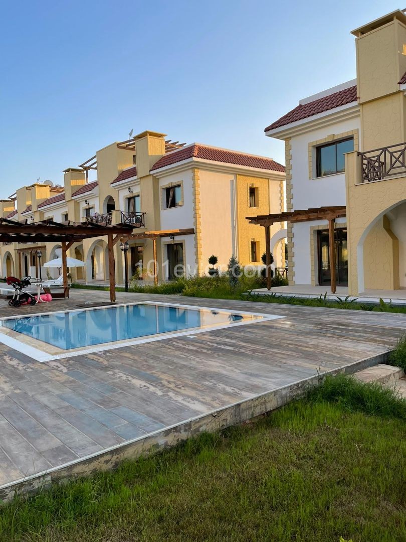 In Salamis, the Lower Floors with a Turkish Title are Equipped with a Garden - The Upper Floors are equipped with a Balcony + a Terrace, Ultra-Lux Villa-Type HOUSE Is Immediately Delivered -The Deeds Are Ready ** 