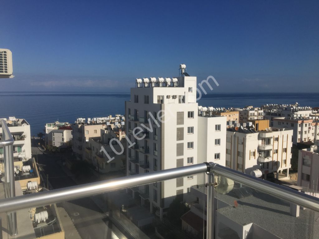 1+1 APARTMENT WITH FULL SEA VIEW, FULLY FURNISHED IN THE CENTER OF KYRENIA, VAT+ TRANSFORMER PAID ** 