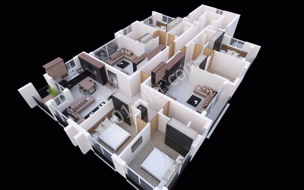 ZERO 2+1 APARTMENTS WITH 75M2 TURKISH ELEVATOR BALCONY IN MITRELI DISTRICT ** 