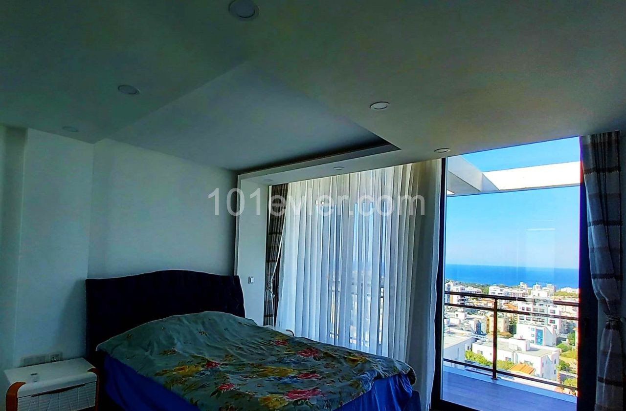 Luxury apartment with panoramic view 200 mk +120 mk balcony in a luxury residence in the center of Kyrenia. ** 