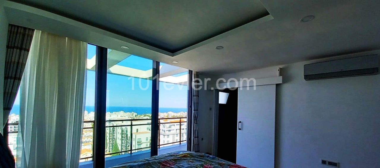 Luxury apartment with panoramic view 200 mk +120 mk balcony in a luxury residence in the center of Kyrenia. ** 