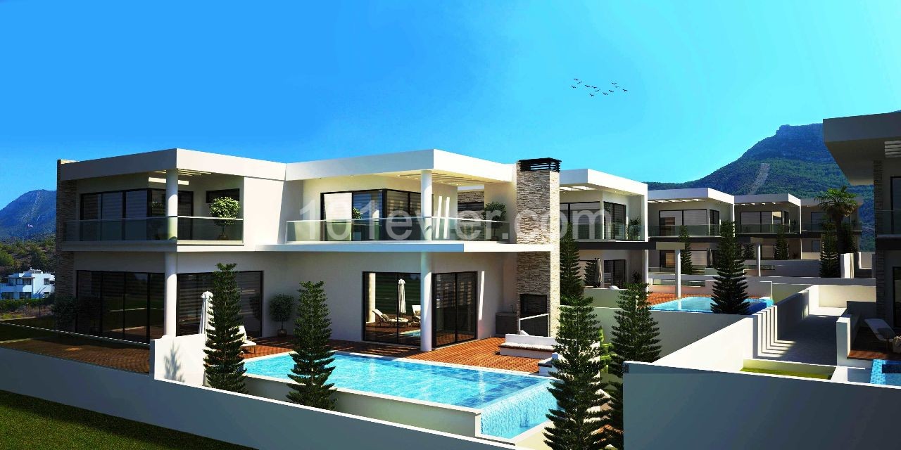 Girne nin Elit bölgesi Zeytinlik /Çevre yolun üstü/ Deniz +Şehir +Dağa manzaralı 4yatak odalı Lüks villa